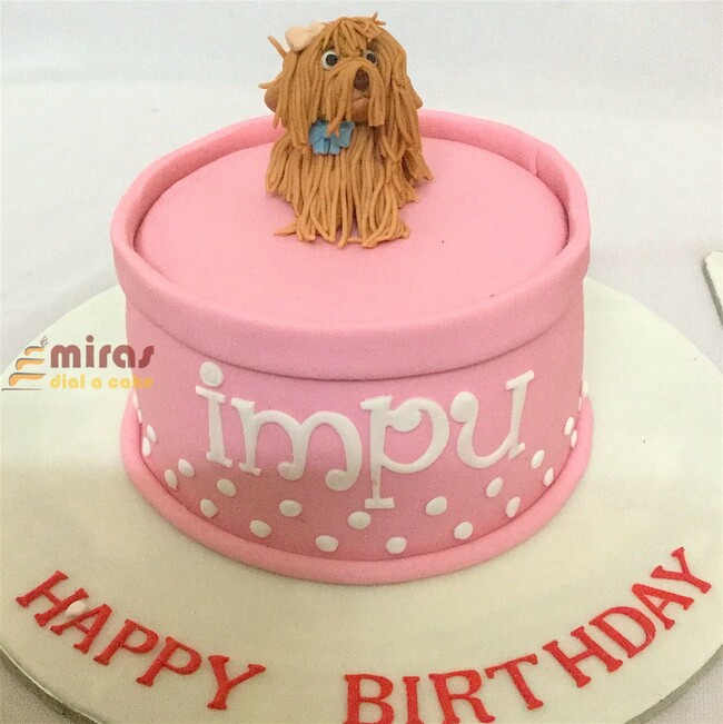 Beautiful Birthday Cake- Cute Little Doggy
