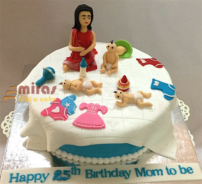 Mom to be 25th customized Birthday Cake